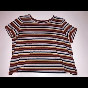 Retro rainbow striped tee